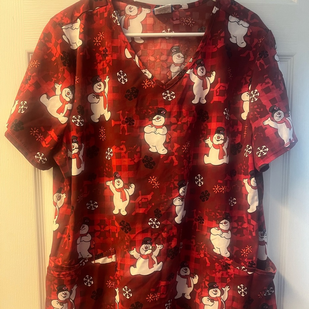 Frosty The Snowman Scrub Top